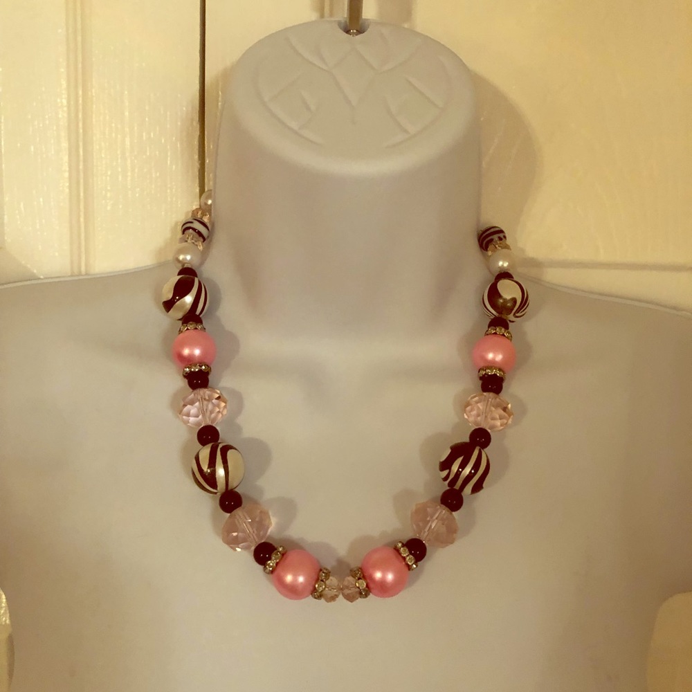 Pink and black necklace